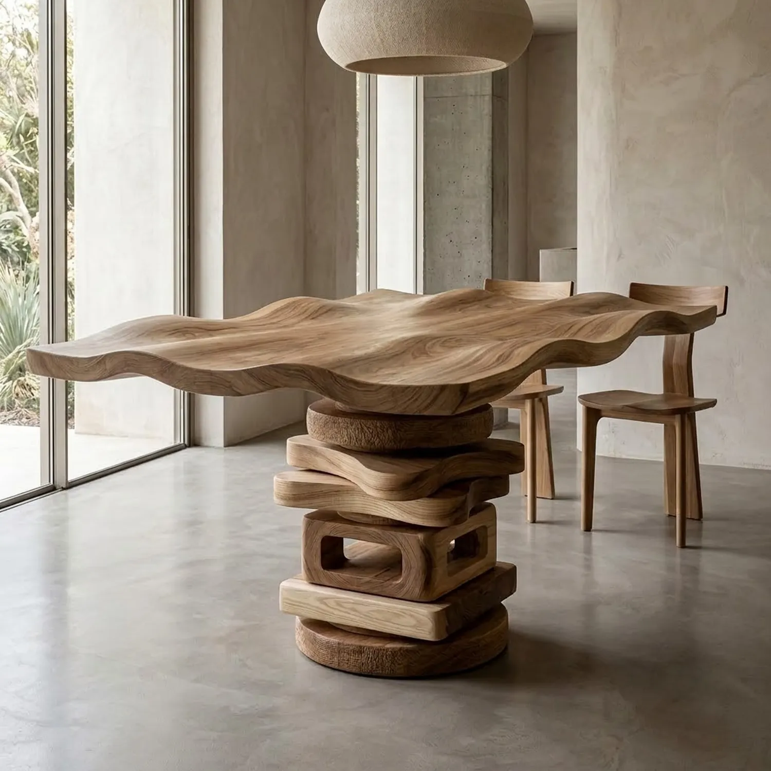 Wood Eclipse Totem Dinning Table Classic Furniture Accent Living Room Decor