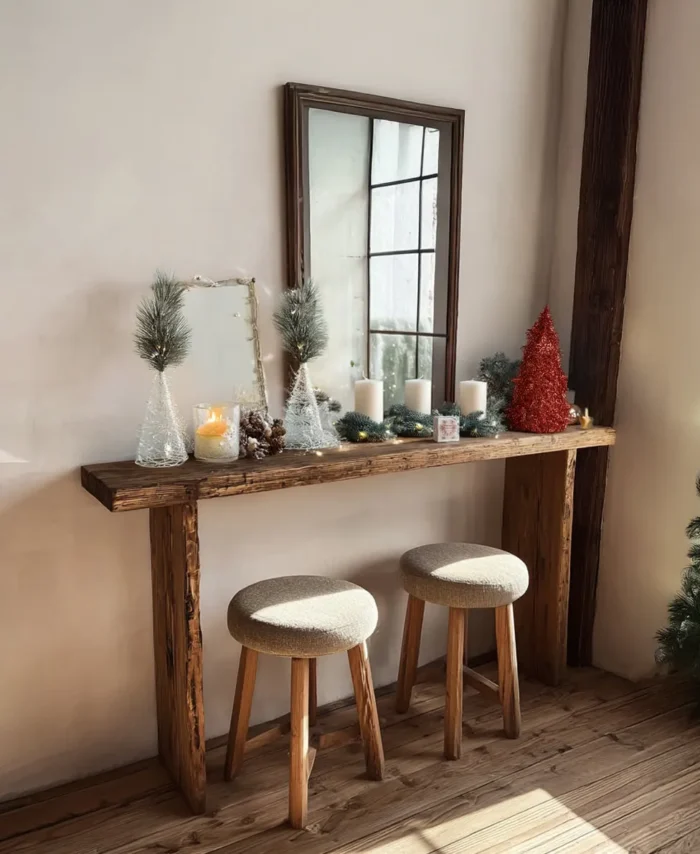 Heritage Timber Foyer Table For Seasonal Styling
