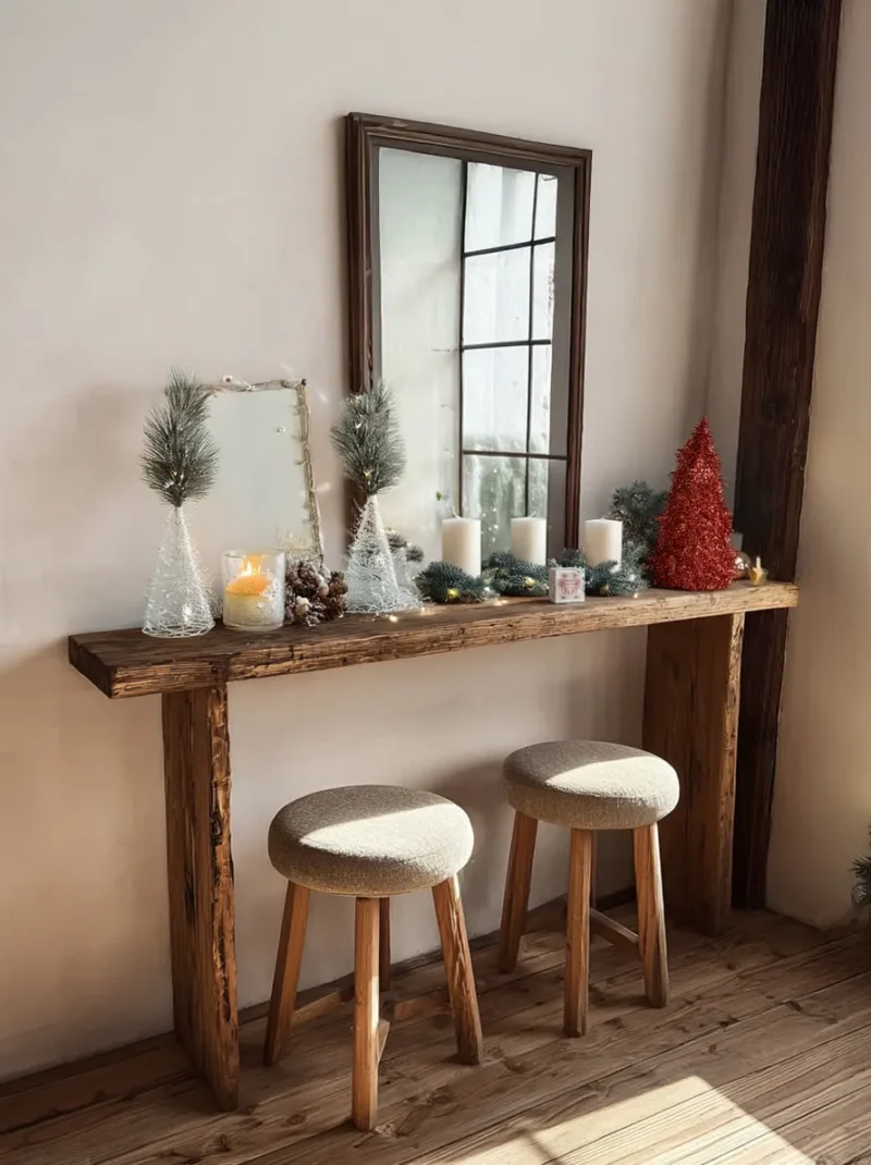 Heritage Timber Foyer Table For Seasonal Styling