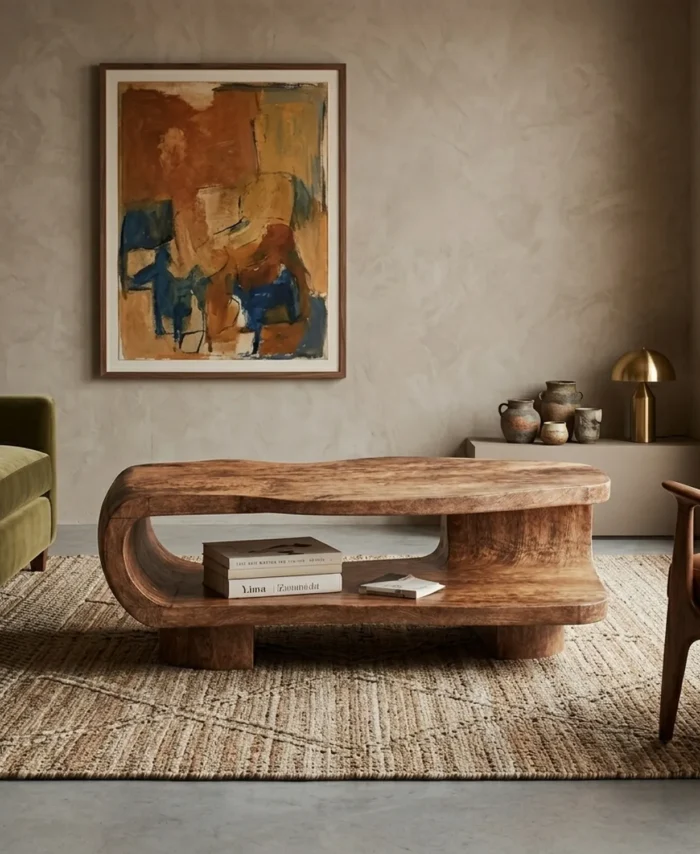 Farmhouse Solid Wood Coffee Table Entryway Accent