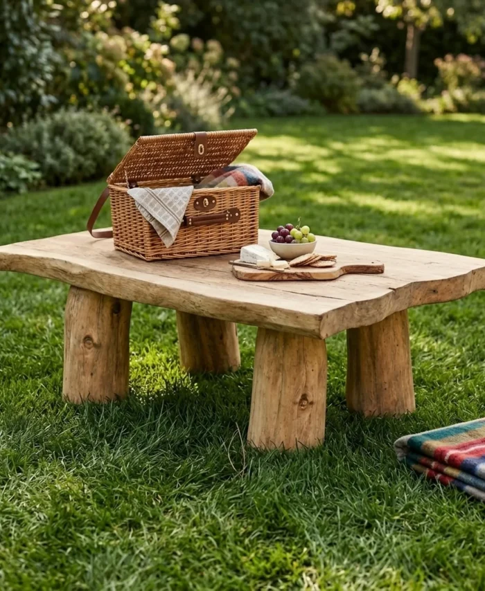 Modern Low Solid Wood Coffee Table Minimal Design