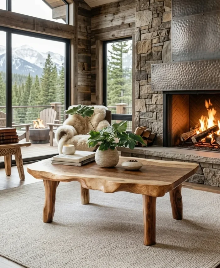 Live Edge Farmhouse Solid Wood Coffee Table