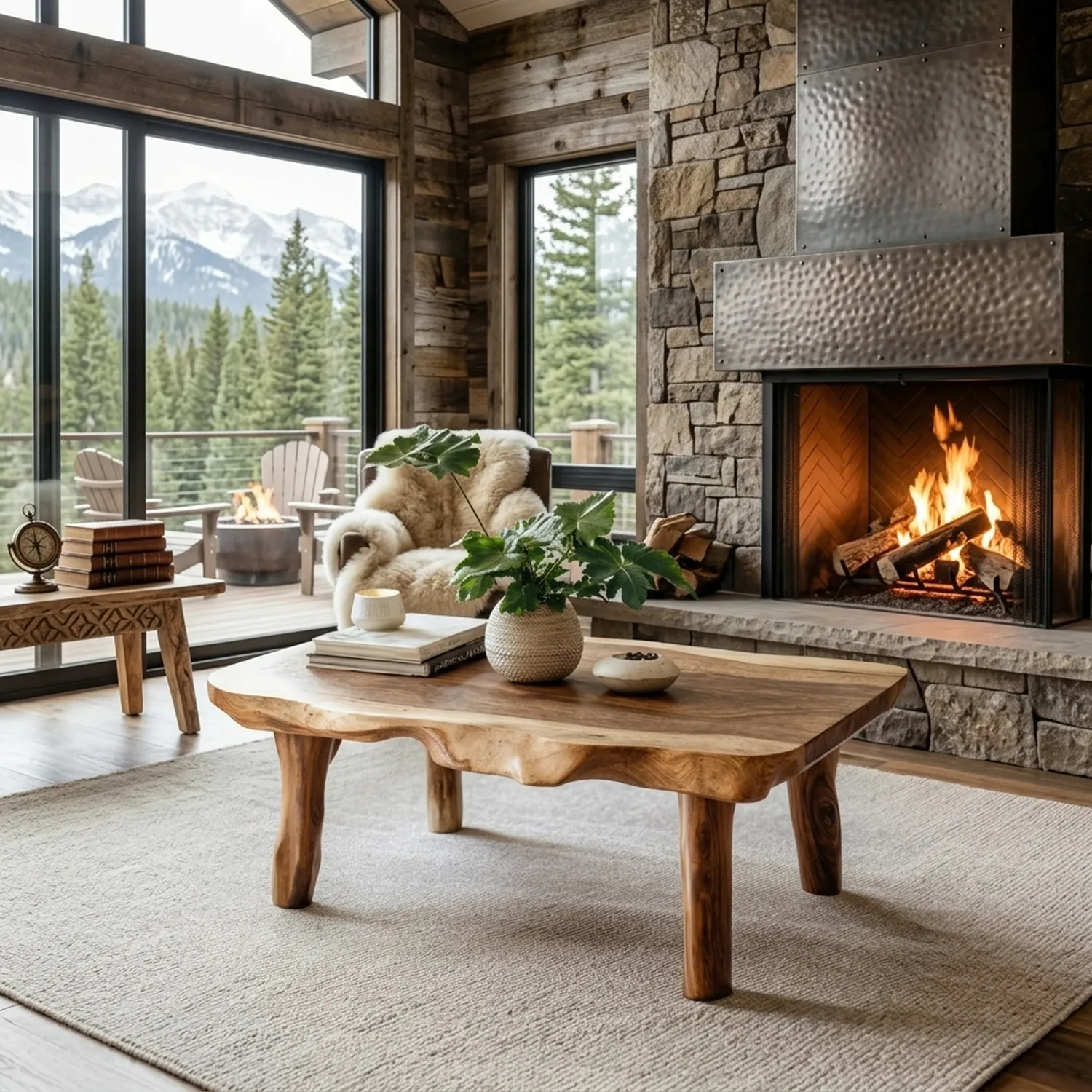 Live Edge Farmhouse Solid Wood Coffee Table