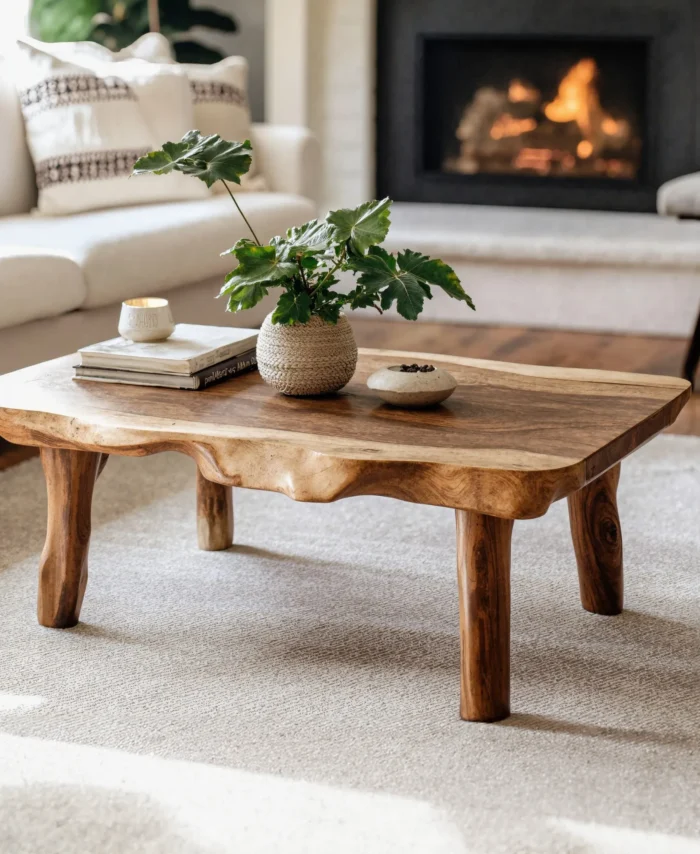 Live Edge Farmhouse Solid Wood Coffee Table