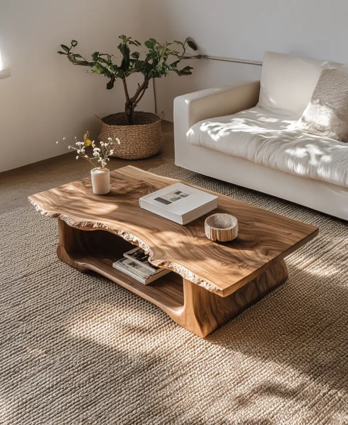 Handcrafted Rustic Live Edge Coffee Table Living Room